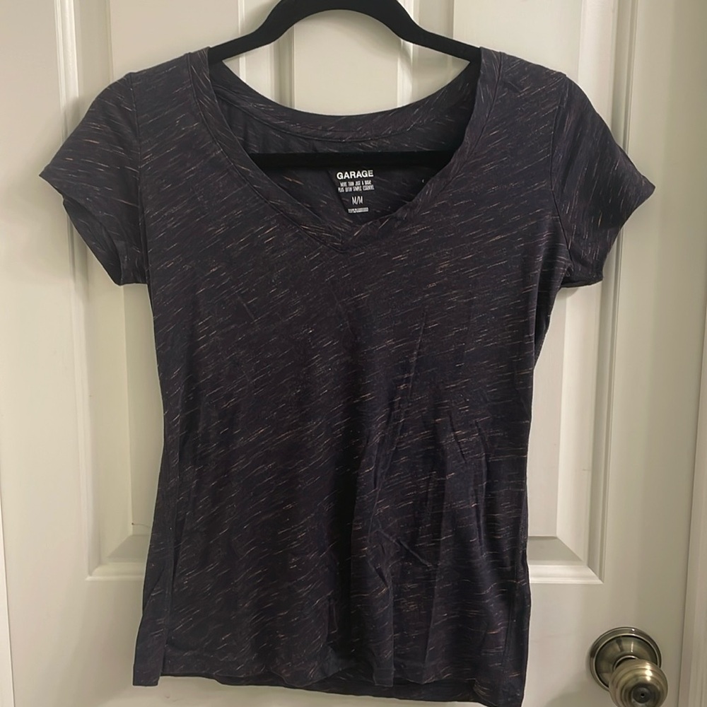 Garage black tshirt with orange accents size medium